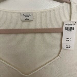 Abercrombie White Knit Long Sleeve Bodysuit